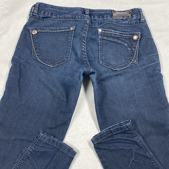 Women’s Express brand denim Jeans Size 2 RARE snaps on side straight leg stylish - Picture 4 of 8